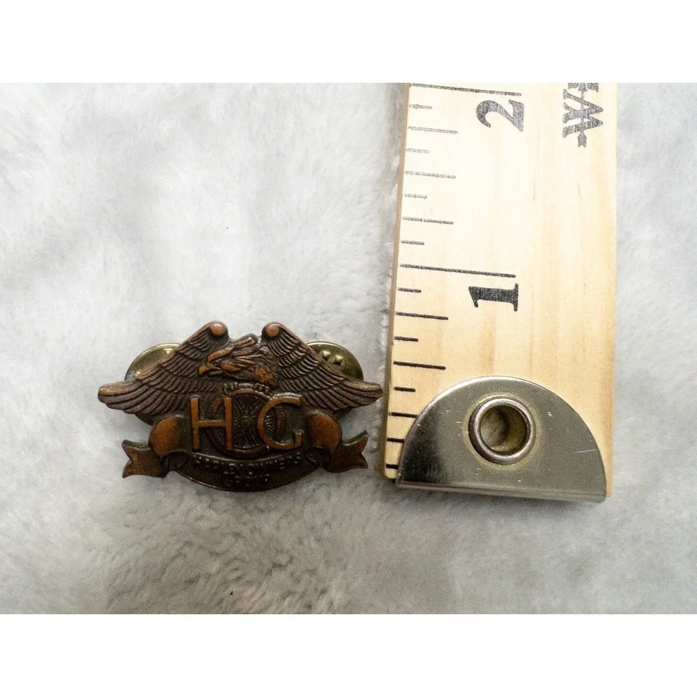Vintage 1983 Harley Davidson HOG Pin Inaugural Founding Year Brass Eagle 3-Talon
